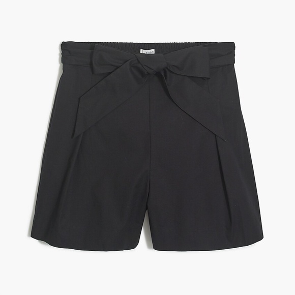 J. Crew Factory Pants - New J CREW Tie-Waist Shorts in Cotton Poplin Black